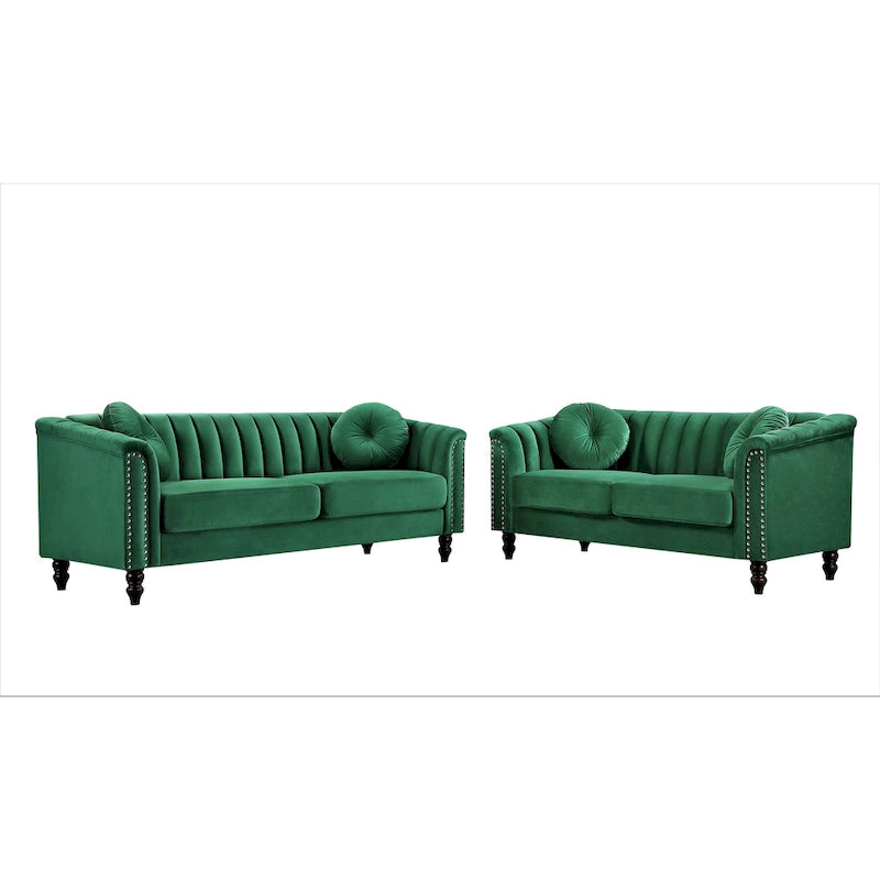 Hills Tufted Back Nailhead 2PCS Living Room set