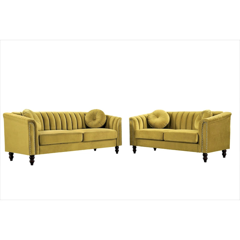 Hills Tufted Back Nailhead 2PCS Living Room set
