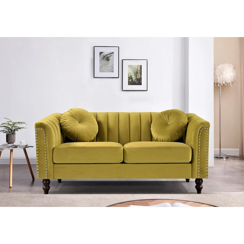 Hills Tufted Back Nailhead 2PCS Living Room set