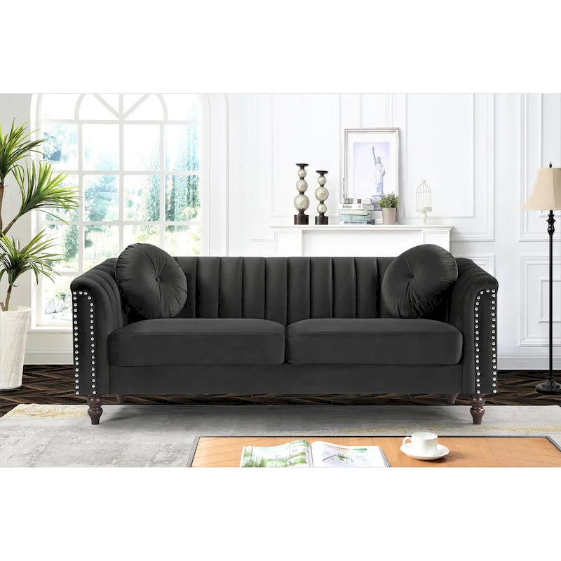Hills Tufted Back Nailhead 2PCS Living Room set