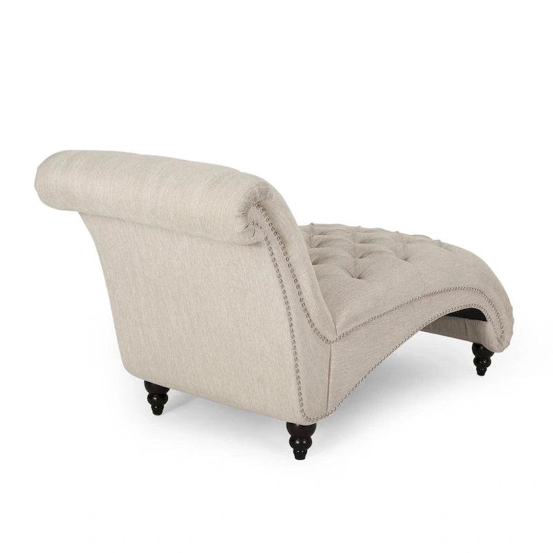 Varnell Contemporary Button Tufted Chaise Lounge by Christopher Knight Home - 64.25  L x 29.00  W x 33.75  H
