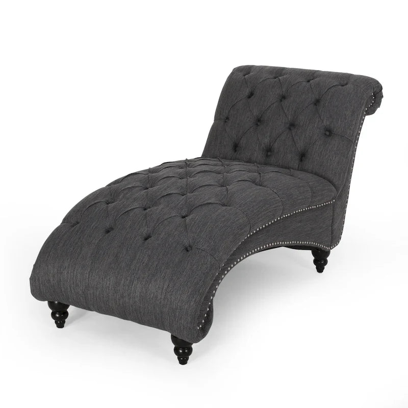 Varnell Contemporary Button Tufted Chaise Lounge by Christopher Knight Home - 64.25  L x 29.00  W x 33.75  H