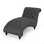 Varnell Contemporary Button Tufted Chaise Lounge by Christopher Knight Home - 64.25  L x 29.00  W x 33.75  H