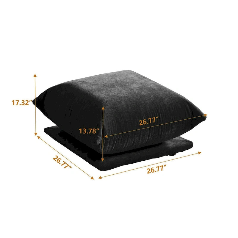 L-Shaped Sectional Sofa, Minimalist Chenille Modular Sofas Couches With Ottoman