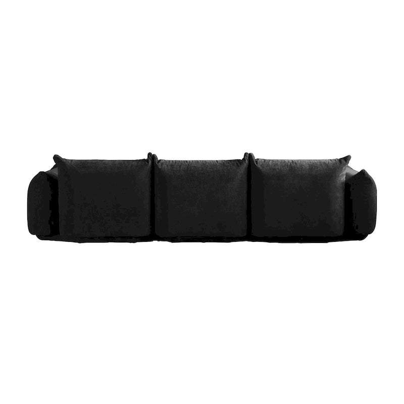 L-Shaped Sectional Sofa, Minimalist Chenille Modular Sofas Couches With Ottoman