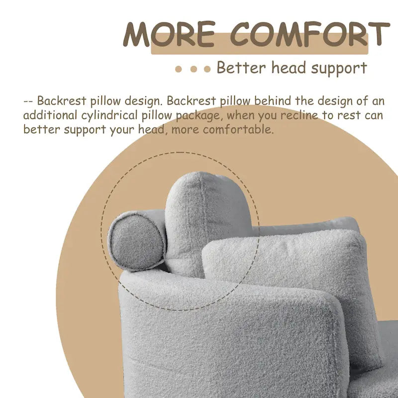 39W Moon Upholstered Swivel Accent Barrel Chair with Storage Ottoman for Living Room - 51 x 39 x 30.5