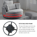 39W Moon Upholstered Swivel Accent Barrel Chair with Storage Ottoman for Living Room - 51 x 39 x 30.5