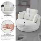 39W Moon Upholstered Swivel Accent Barrel Chair with Storage Ottoman for Living Room - 51 x 39 x 30.5