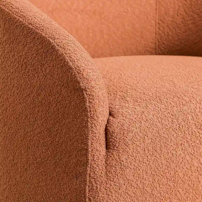 KINWELL 32 W Boucle Upholstered Swivel Barrel Armchair (Set of 2)