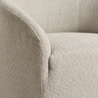 KINWELL 32 W Boucle Upholstered Swivel Barrel Armchair (Set of 2)