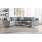 136  Velvet Semicircle couch Modular Curve Sectional Sofa