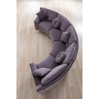 136  Velvet Semicircle couch Modular Curve Sectional Sofa