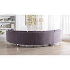 136  Velvet Semicircle couch Modular Curve Sectional Sofa