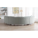 136  Velvet Semicircle couch Modular Curve Sectional Sofa