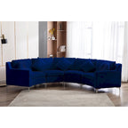 136  Velvet Semicircle couch Modular Curve Sectional Sofa
