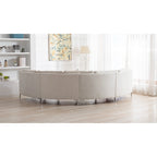 136  Velvet Semicircle couch Modular Curve Sectional Sofa