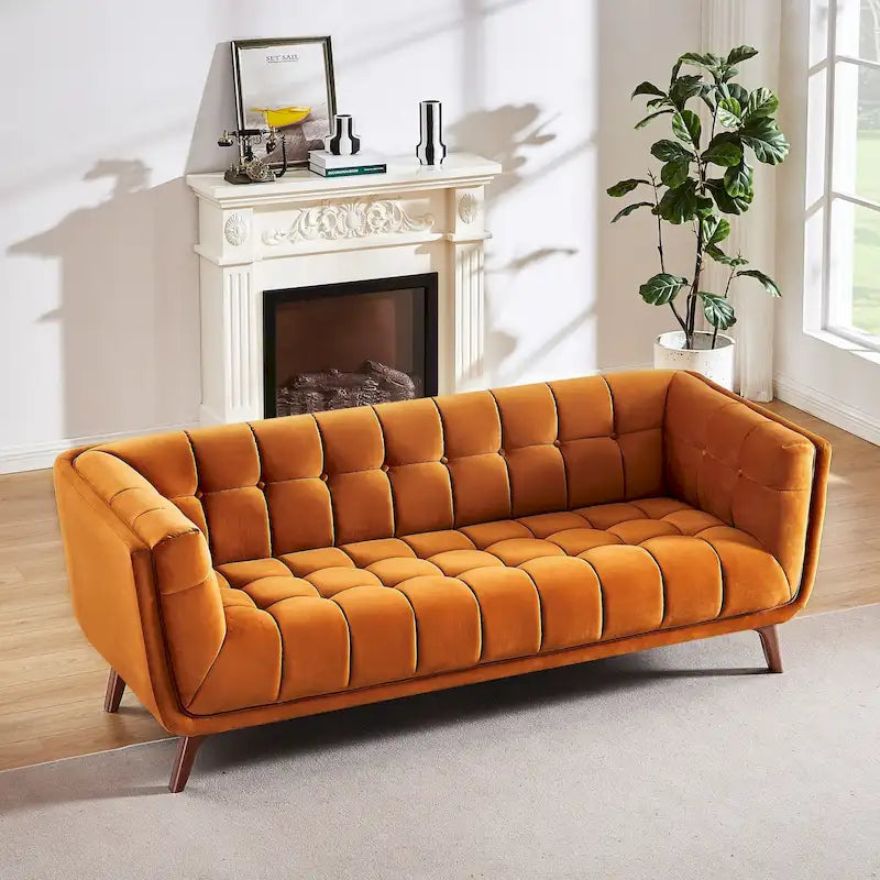 Confor Modern Chesterfield Velvet Living Room Couch