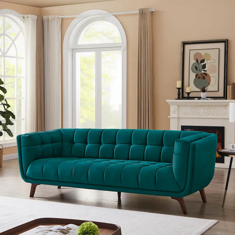 Confor Modern Chesterfield Velvet Living Room Couch