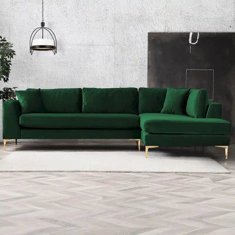 Mae Mid Century Modern Velvet Corner Sectional Sofa