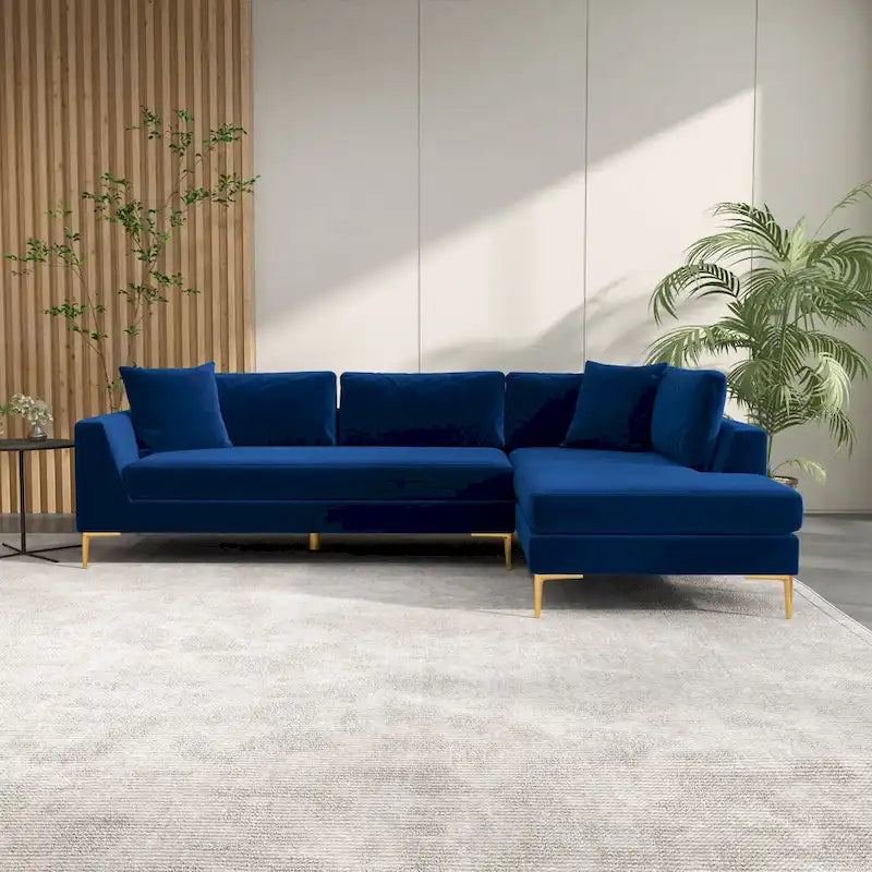 Mae Mid Century Modern Velvet Corner Sectional Sofa