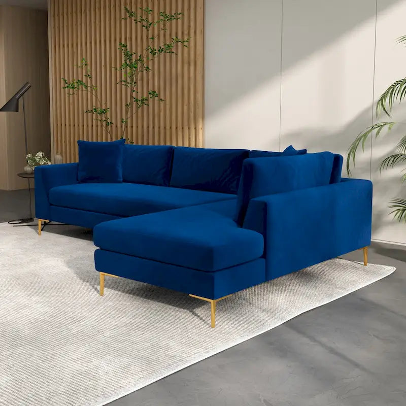 Mae Mid Century Modern Velvet Corner Sectional Sofa