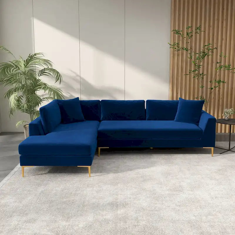Mae Mid Century Modern Velvet Corner Sectional Sofa