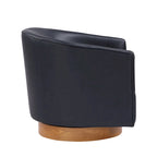 Ingram Faux Leather Wood Base Barrel Swivel Chair by Greyson Living