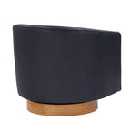 Ingram Faux Leather Wood Base Barrel Swivel Chair by Greyson Living