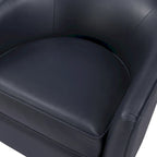 Ingram Faux Leather Wood Base Barrel Swivel Chair by Greyson Living
