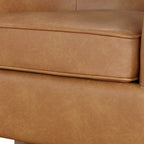 Ingram Faux Leather Wood Base Barrel Swivel Chair by Greyson Living