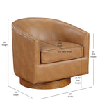 Ingram Faux Leather Wood Base Barrel Swivel Chair by Greyson Living
