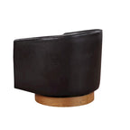 Ingram Faux Leather Wood Base Barrel Swivel Chair by Greyson Living