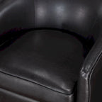 Ingram Faux Leather Wood Base Barrel Swivel Chair by Greyson Living