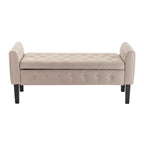 Porthos Home Inari Fabric Flip Top Storage Ottoman Bench with Rubberwood Legs