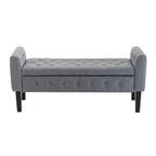 Porthos Home Inari Fabric Flip Top Storage Ottoman Bench with Rubberwood Legs
