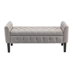 Porthos Home Inari Fabric Flip Top Storage Ottoman Bench with Rubberwood Legs