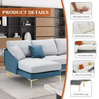 Ouyessir U-Shape Sectional Sofa 4-Seat Couch with Double Chaise Lounge