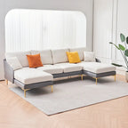 Ouyessir U-Shape Sectional Sofa 4-Seat Couch with Double Chaise Lounge