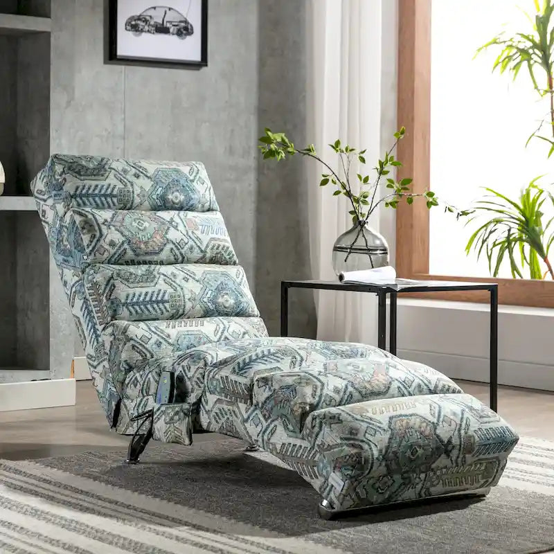 Modern Tufted Oversized Chaise Lounge Massage Chair For Living Room, Bedroom