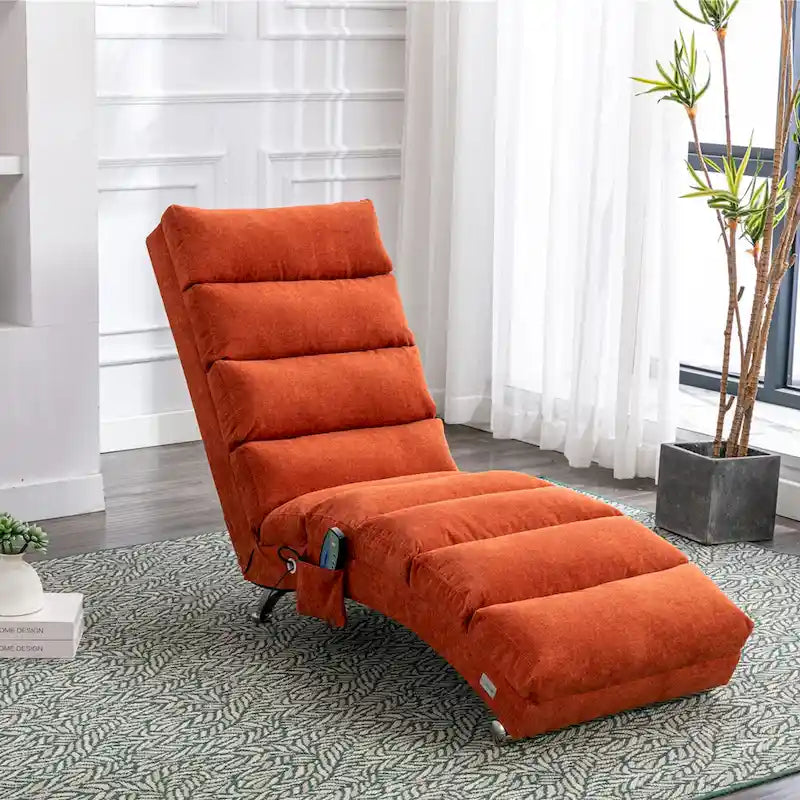 Modern Tufted Oversized Chaise Lounge Massage Chair For Living Room, Bedroom