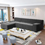 Williamspace Modern Glam LargeUpholstered Sectional Sofa L-shape With Chaise Living Room