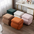 Velvet Fabric S-shape Ottoman Makeup Stool Footstool
