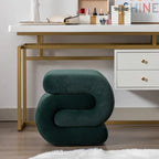 Velvet Fabric S-shape Ottoman Makeup Stool Footstool