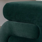 Velvet Fabric S-shape Ottoman Makeup Stool Footstool