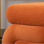 Velvet Fabric S-shape Ottoman Makeup Stool Footstool