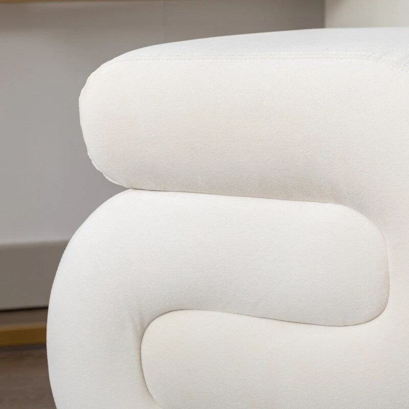 Velvet Fabric S-shape Ottoman Makeup Stool Footstool