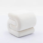 Velvet Fabric S-shape Ottoman Makeup Stool Footstool