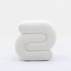 Velvet Fabric S-shape Ottoman Makeup Stool Footstool