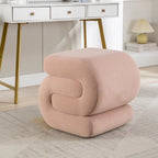 Velvet Fabric S-shape Ottoman Makeup Stool Footstool
