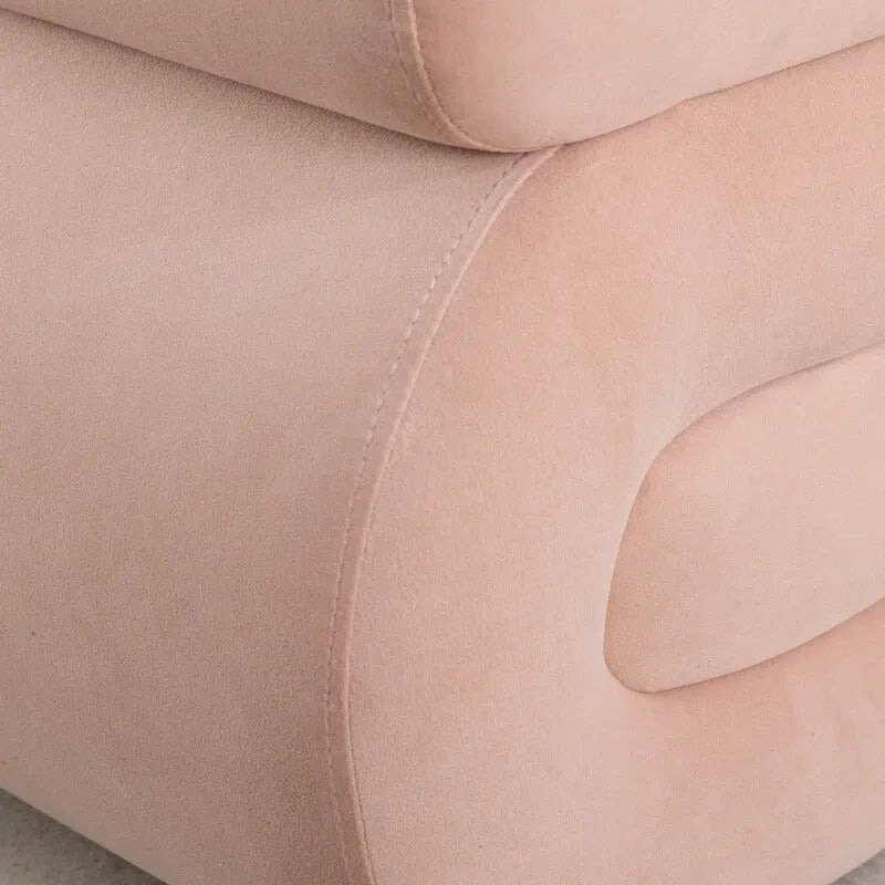 Velvet Fabric S-shape Ottoman Makeup Stool Footstool